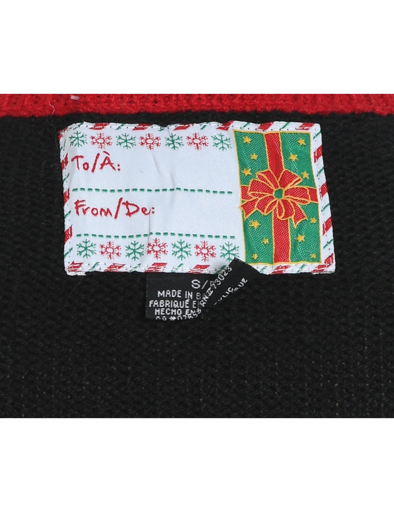 Santa Claus Design Multi-Colour Knit Christmas Jumper - S