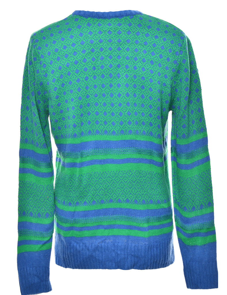 Santa Claus Green Christmas Jumper - L