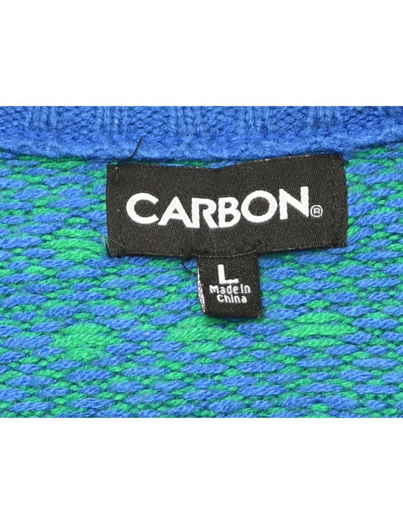 Santa Claus Green Christmas Jumper - L