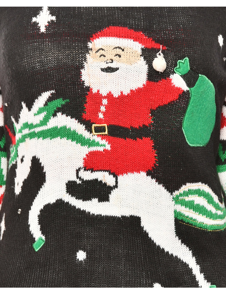 Santa Claus Knit Christmas Jumper - XL