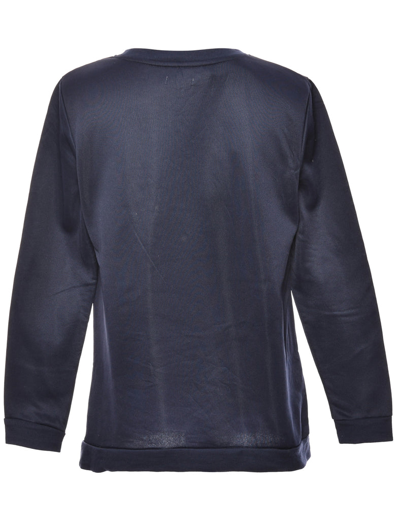 Santa Claus Navy Christmas Sweatshirt - M