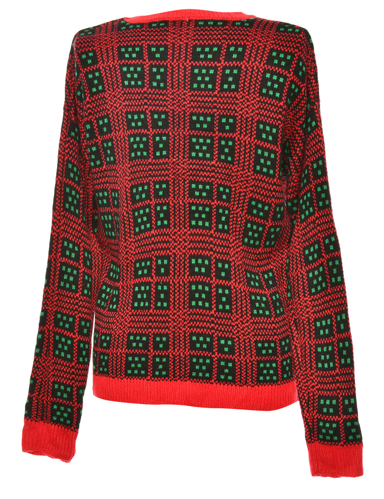 Santa Claus & Reindeer Christmas Jumper - M