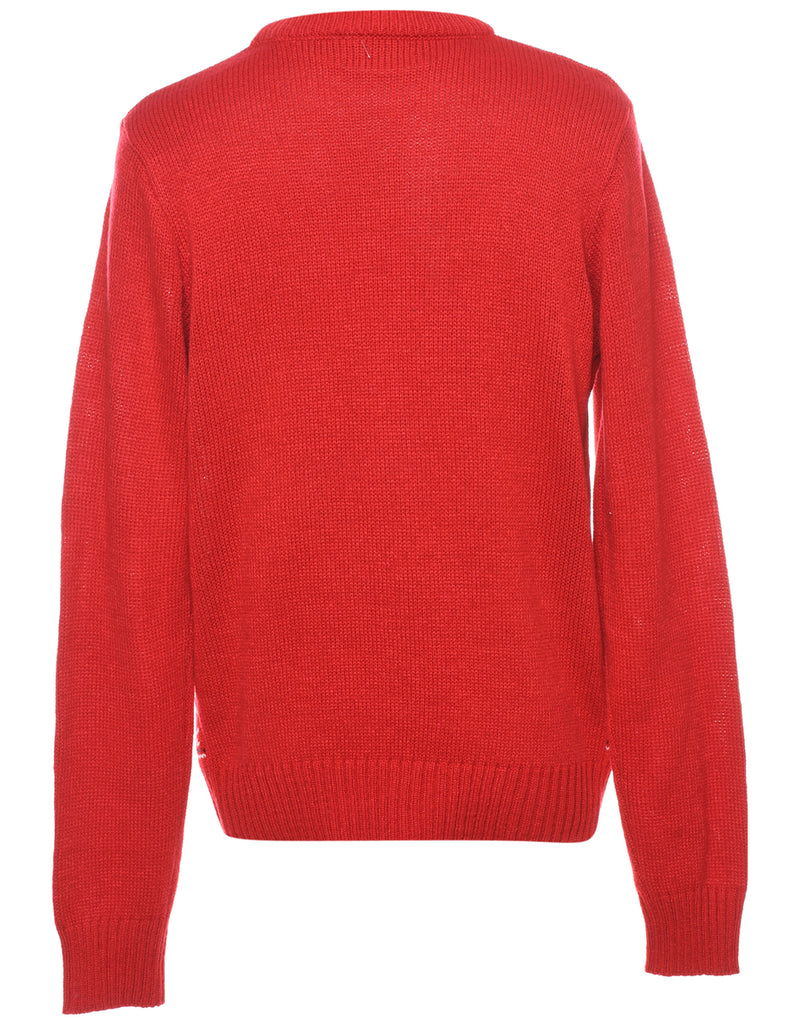 Santa Claus & Reindeer Christmas Jumper - M