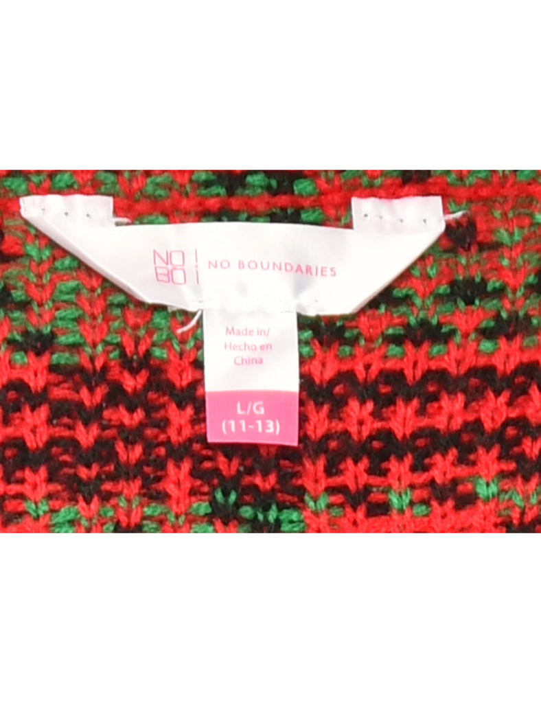 Santa Claus & Reindeer Christmas Jumper - M