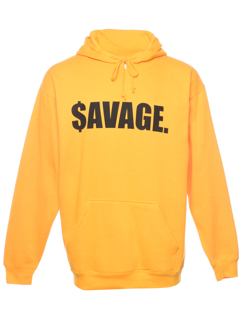 Savage Black & Yellow Printed Hoodie - XL