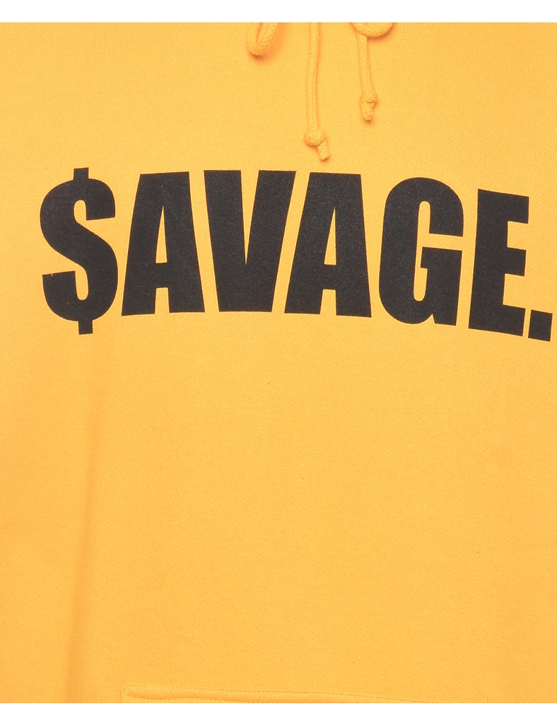 Savage Black & Yellow Printed Hoodie - XL