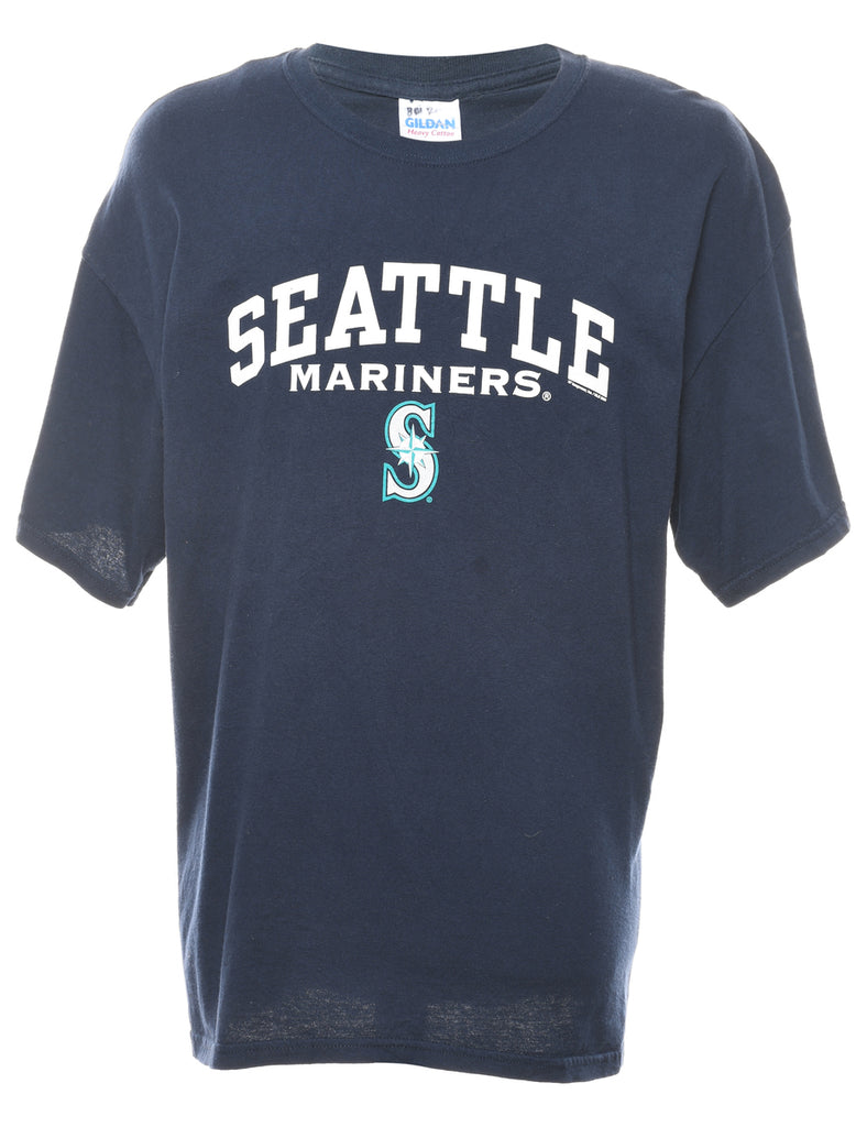 Seattle Mariners Navy & White Printed T-shirt - XL