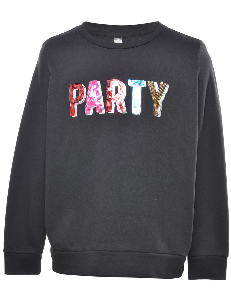 Sequined Embroidered Sweatshirt - XL