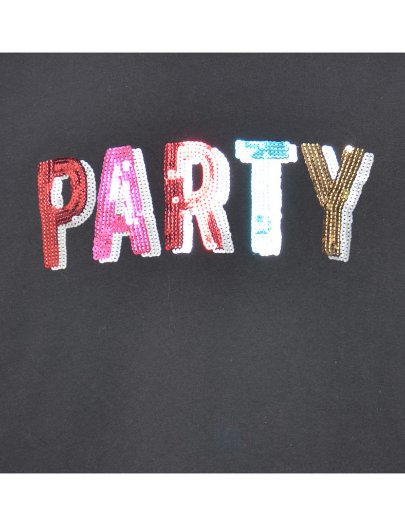 Sequined Embroidered Sweatshirt - XL