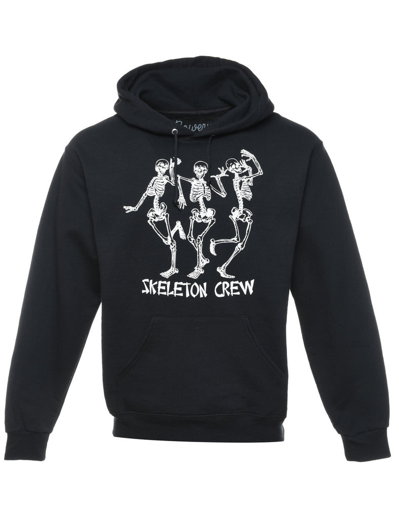 Skeleton Crew Black & White Printed Hoodie - M