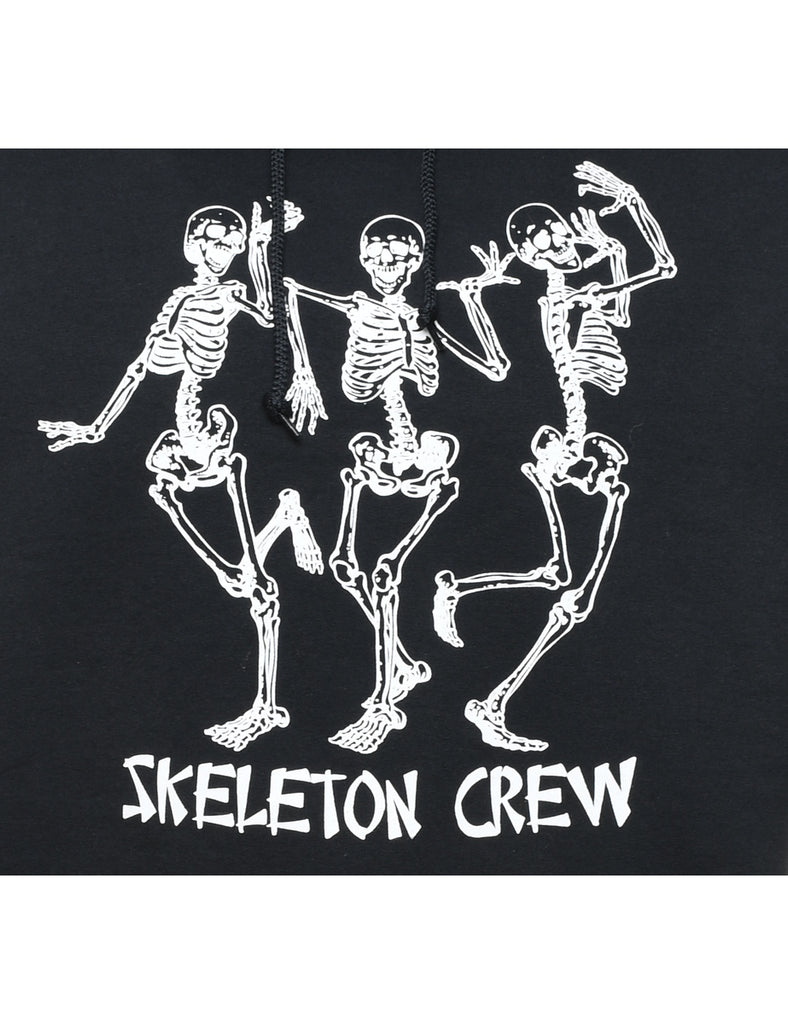 Skeleton Crew Black & White Printed Hoodie - M