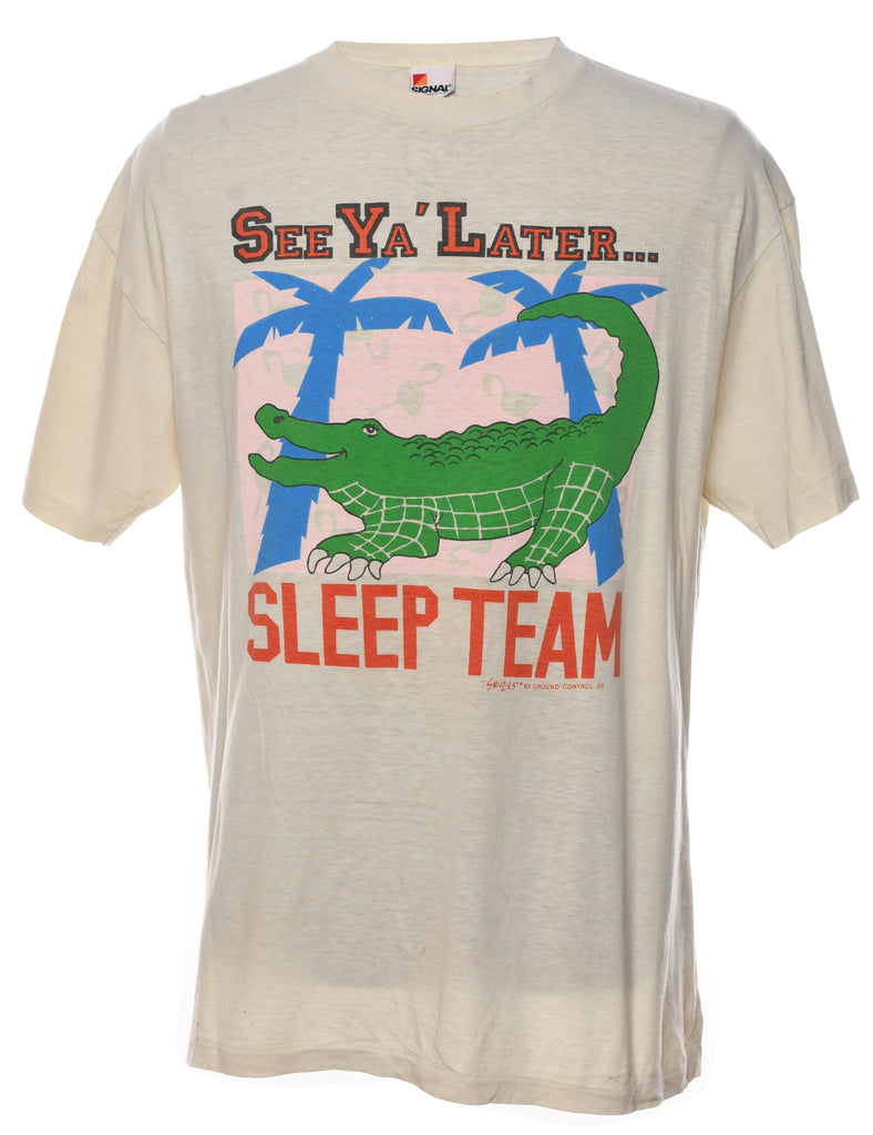 Sleep Team Design Multi-Colour Printed T-Shirt - XL