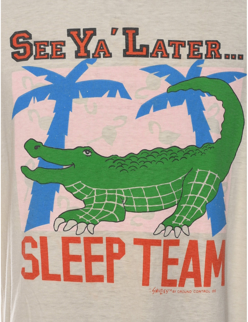 Sleep Team Design Multi-Colour Printed T-Shirt - XL