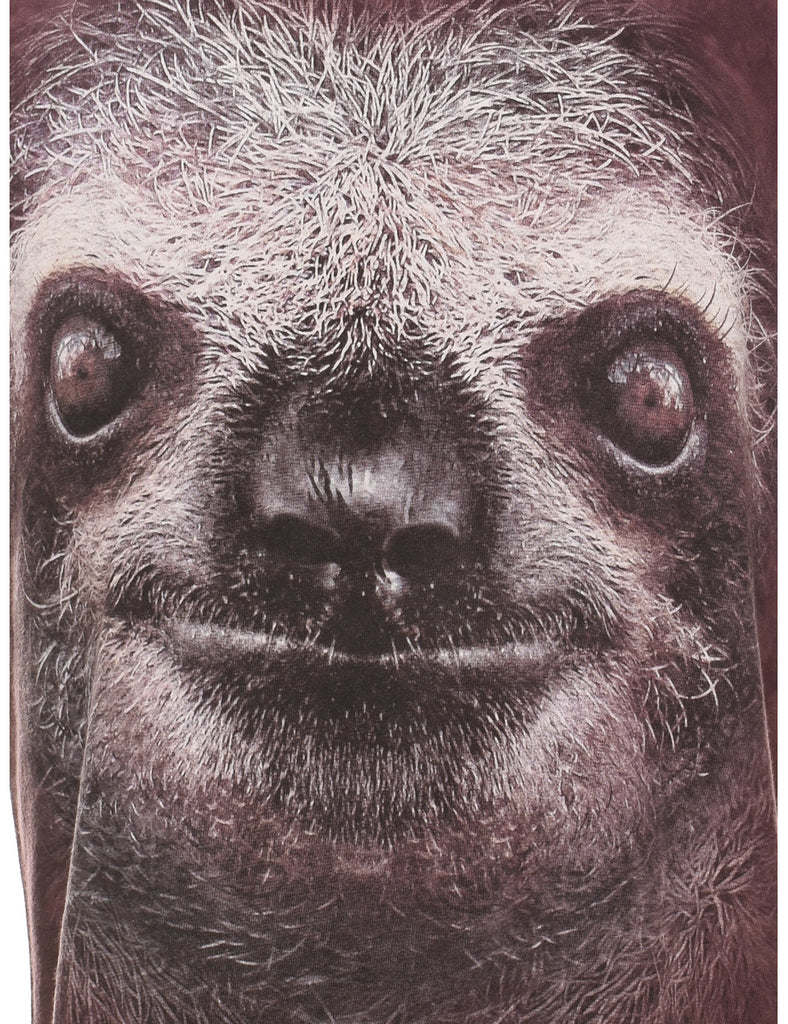 Sloth Design The Mountain Brown T-Shirt - M