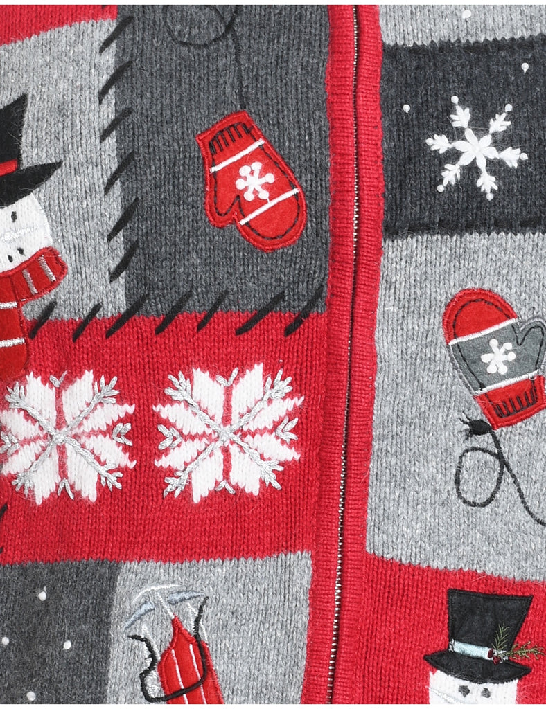 Snowman Christmas Cardigan - S