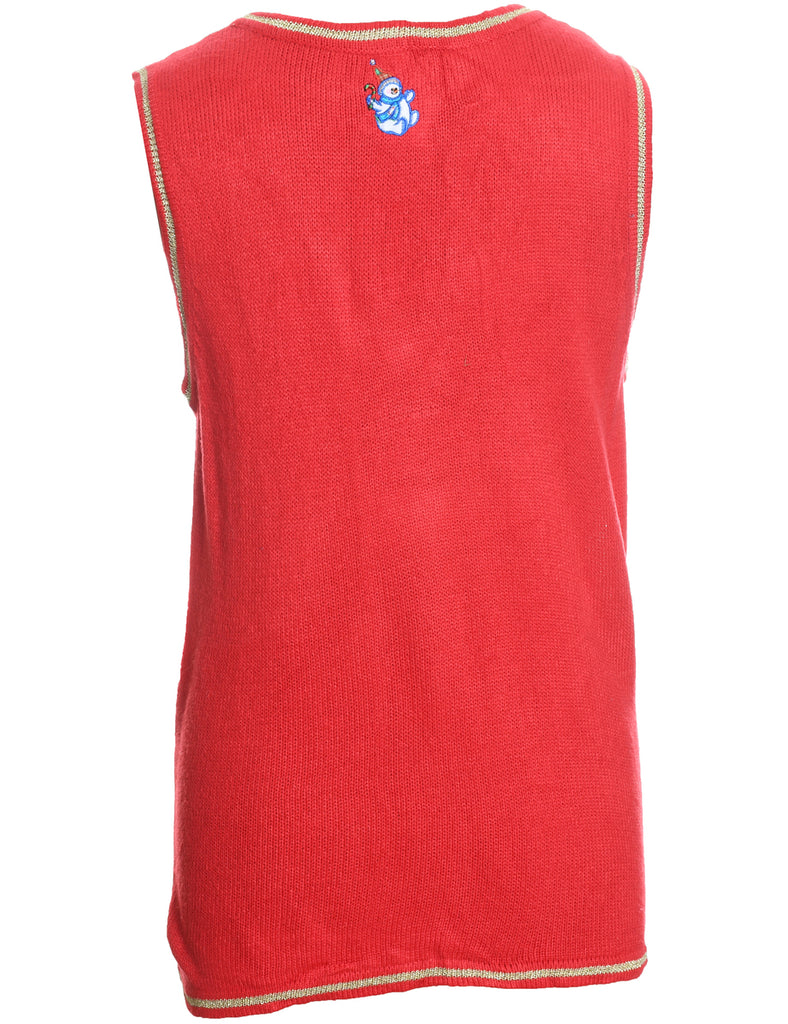 Snowman Christmas Sweater Vest - M