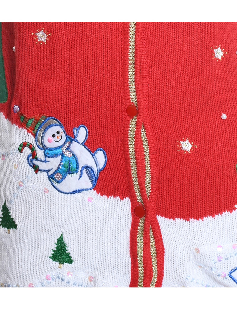 Snowman Christmas Sweater Vest - M