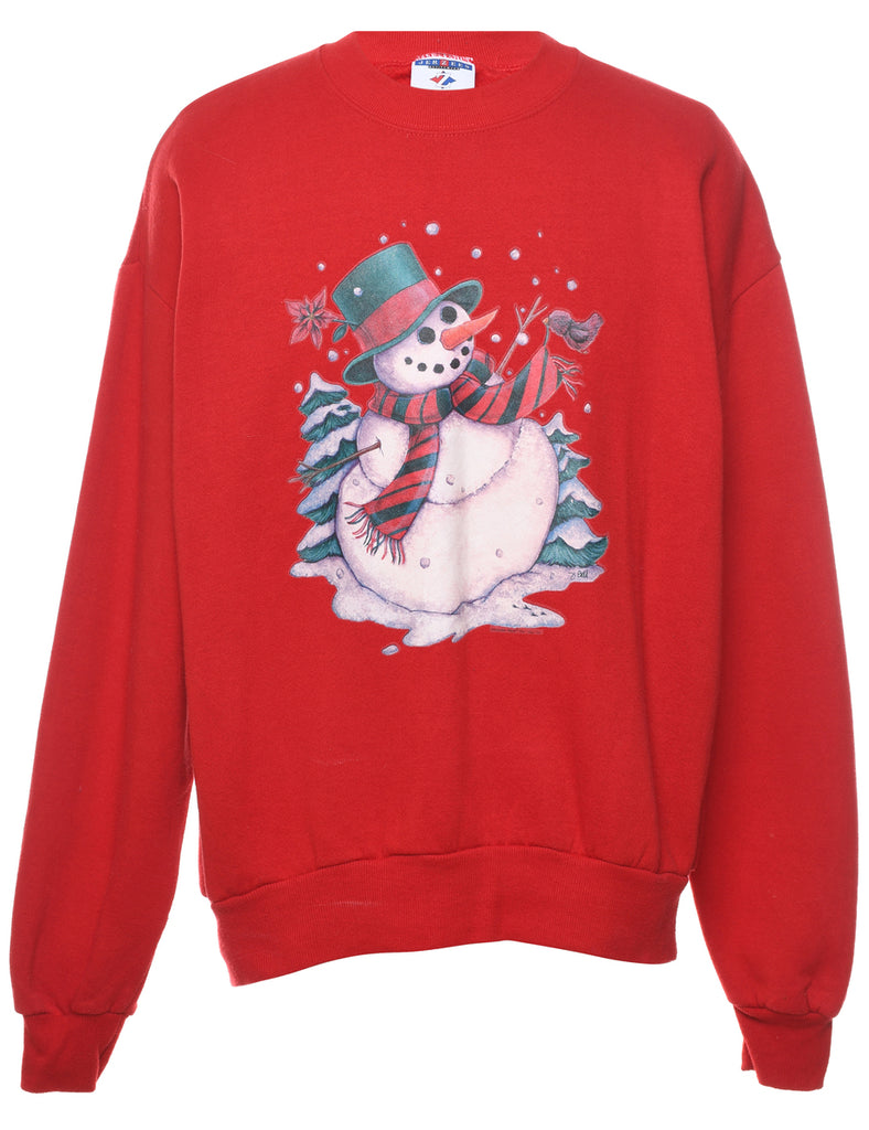 Snowman Christmas Sweatshirt - L