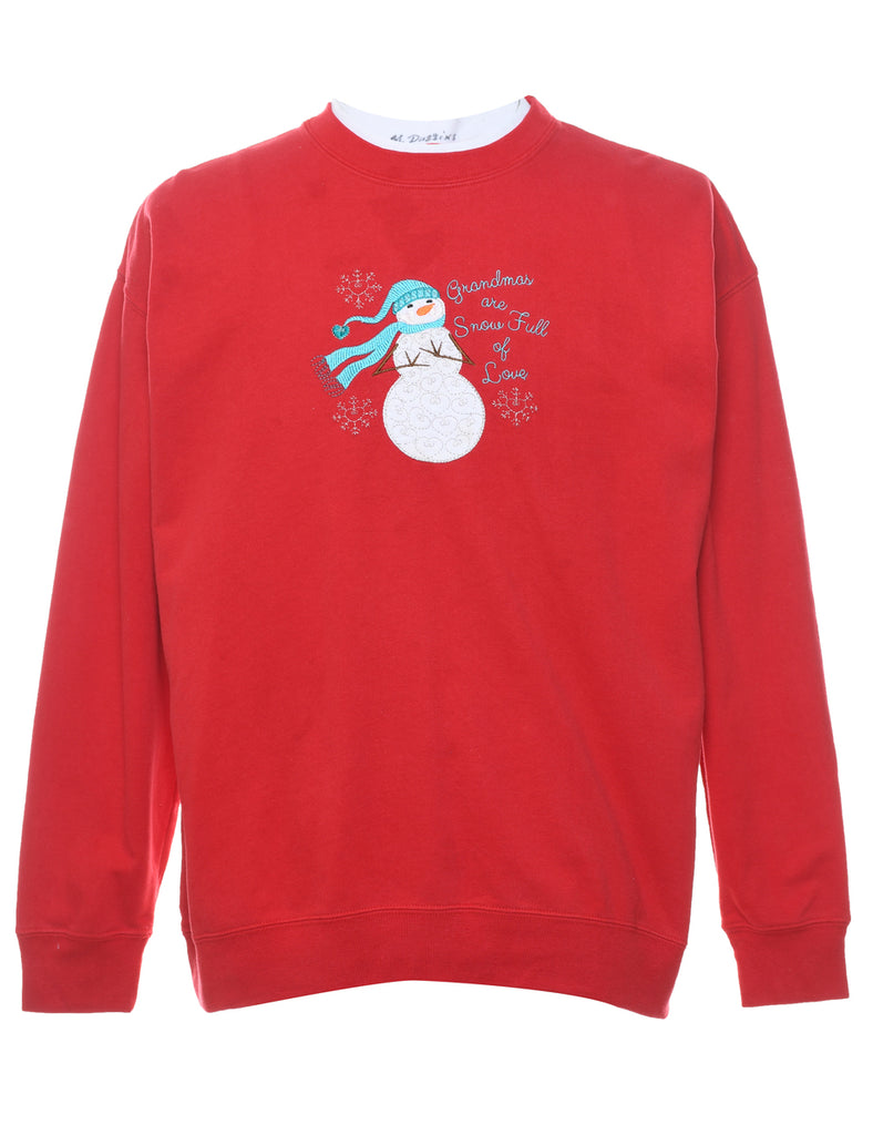 Snowman Christmas Sweatshirt - L
