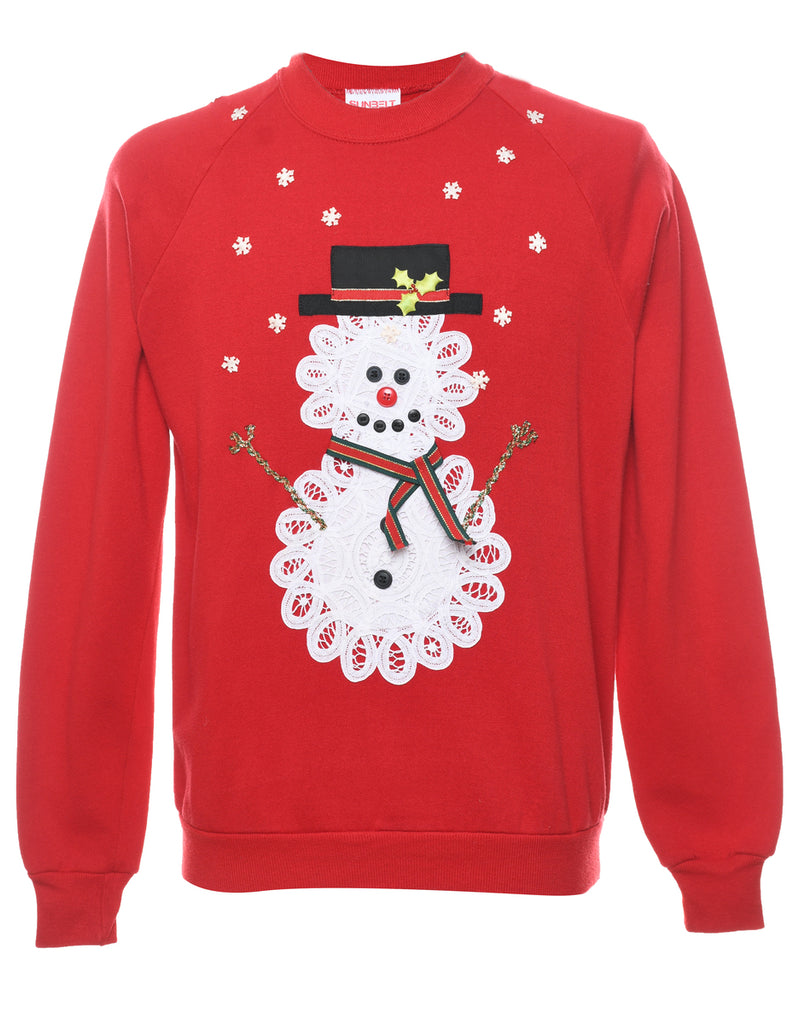 Snowman Christmas Sweatshirt - L