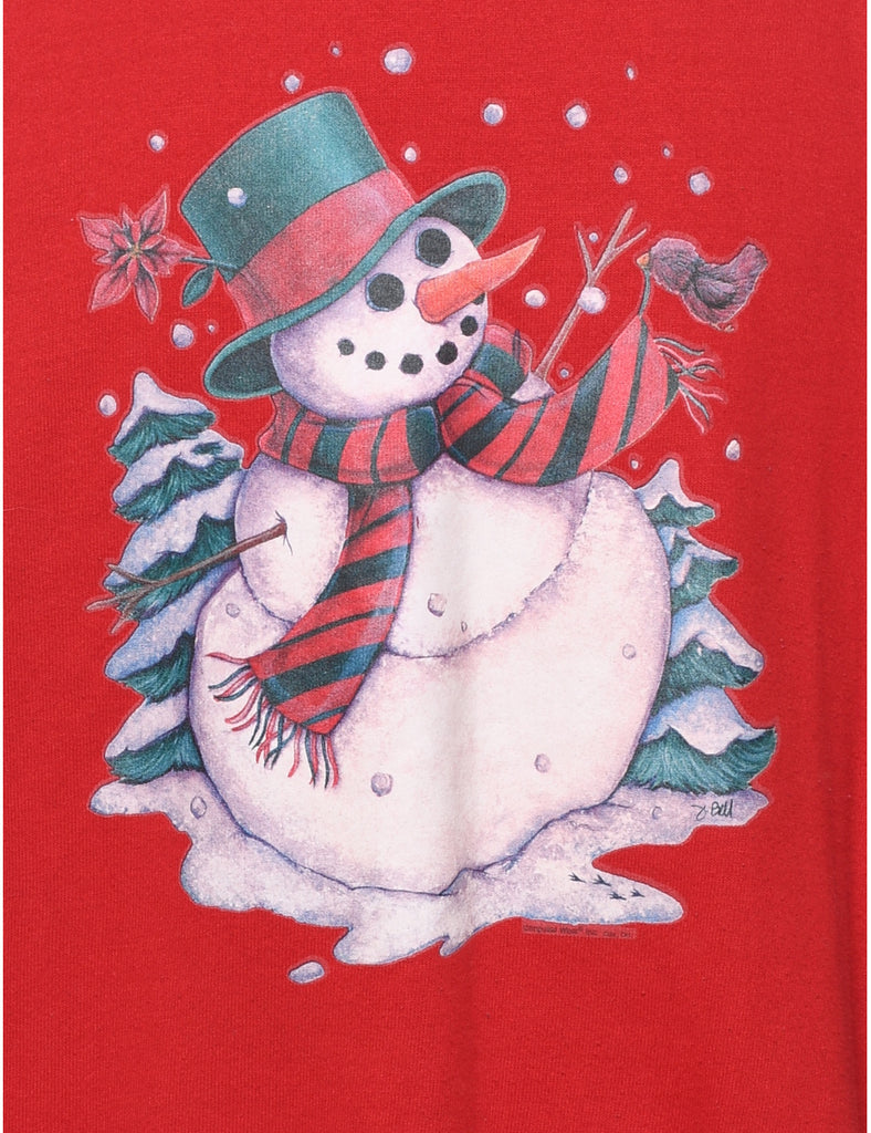 Snowman Christmas Sweatshirt - L