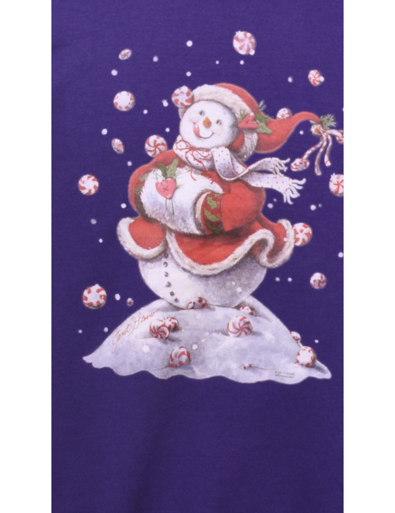 Snowman Christmas Sweatshirt - M
