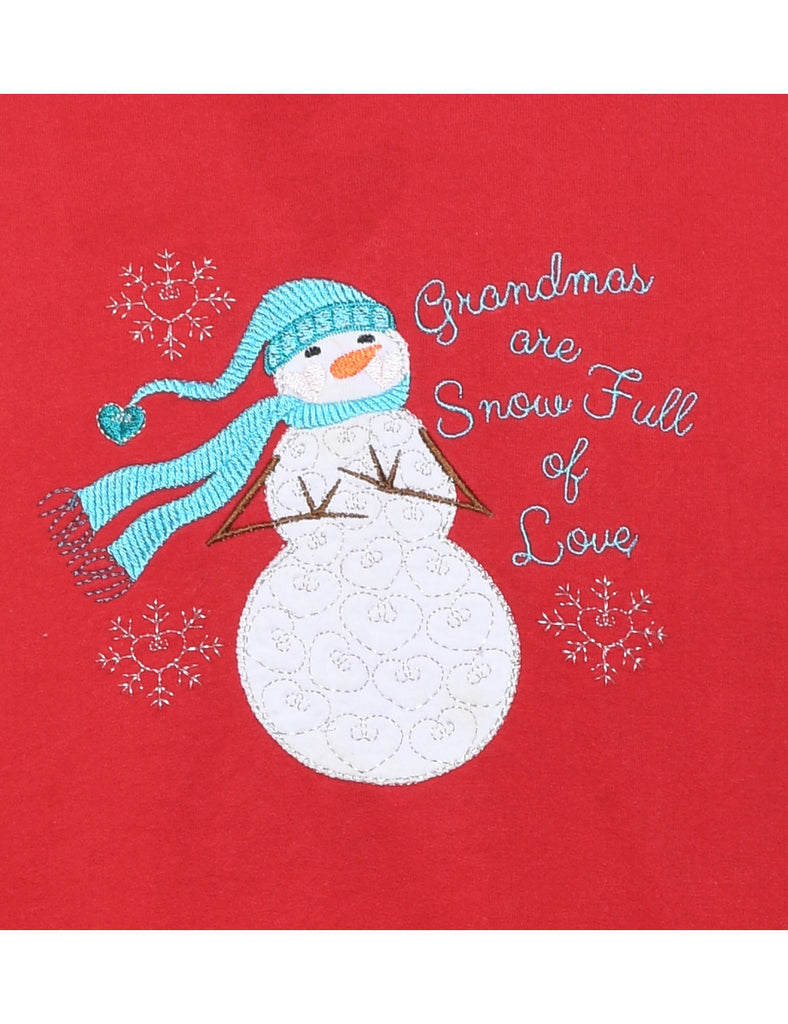Snowman Christmas Sweatshirt - L