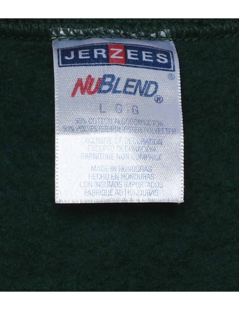 Snowman Design Dark Green & Red Christmas Sweatshirt - L