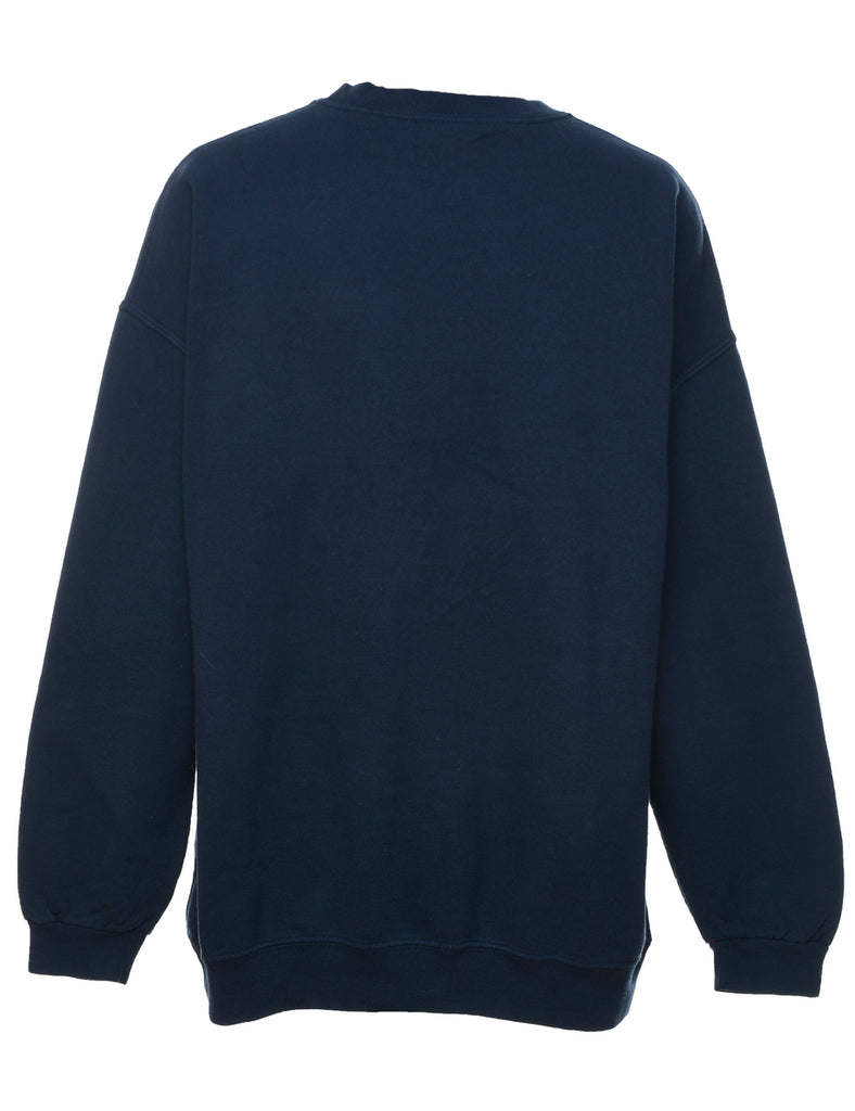 Snowman Design Navy Christmas Sweatshirt - XL