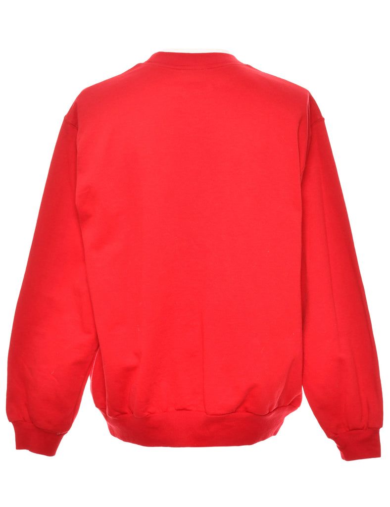 Snowman Red Christmas Sweatshirt - L