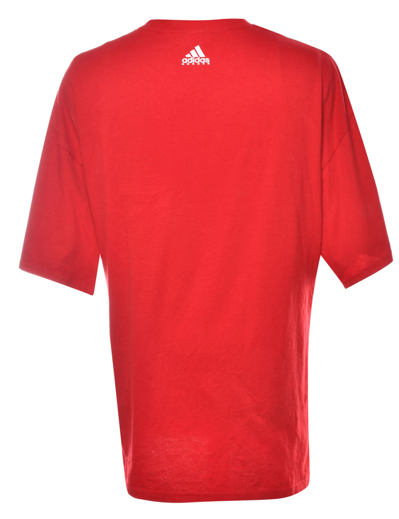 Soccer Club Red Printed T-shirt - L