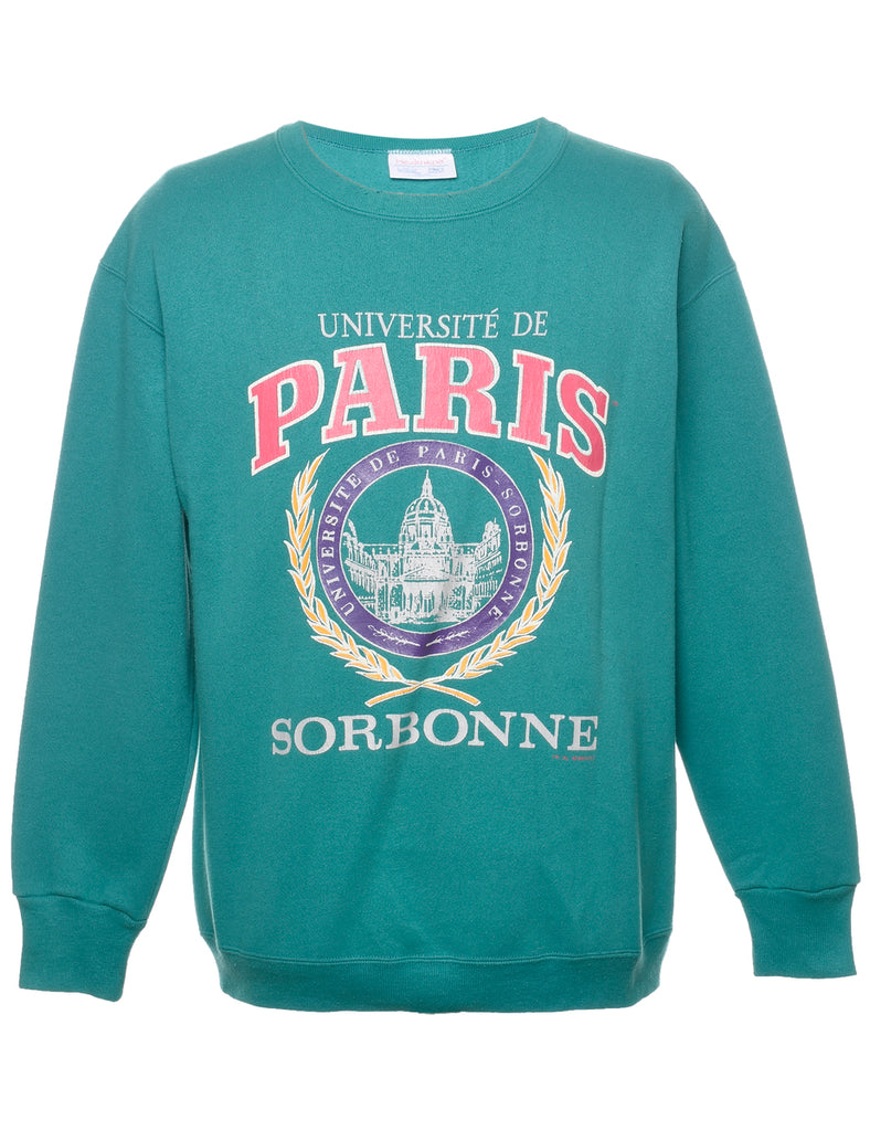 Sorbonne Printed Green Sweatshirt - L