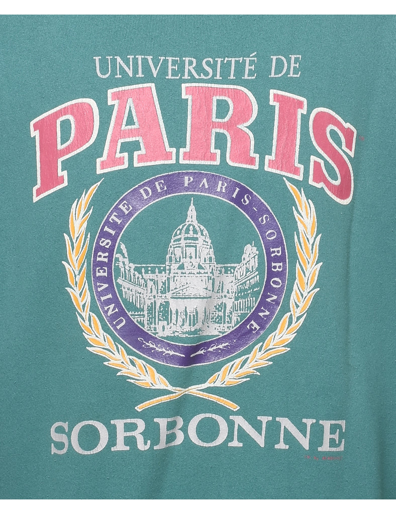 Sorbonne Printed Green Sweatshirt - L