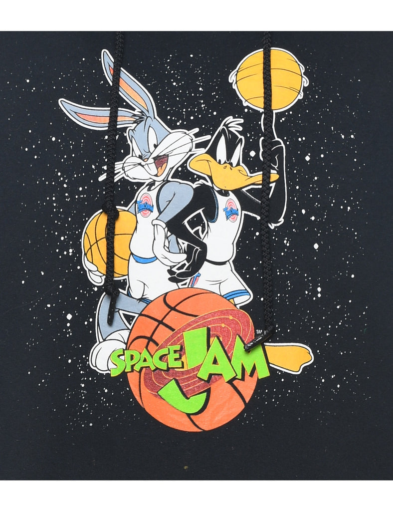 Space Jam Black Hooded Sweatshirt - L