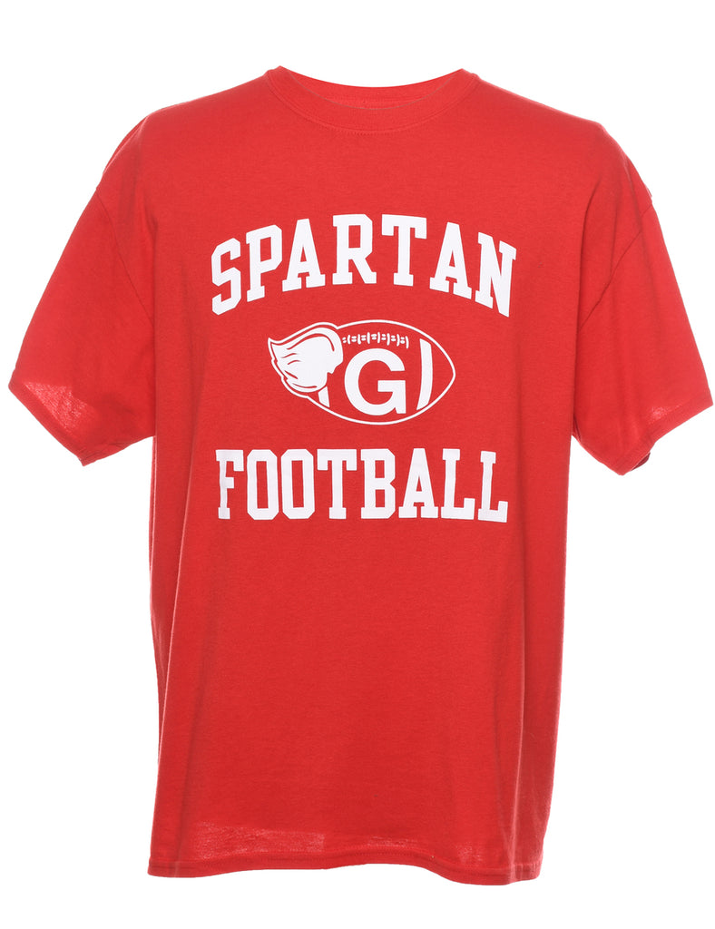Spartan Red & White Printed T-shirt - XL