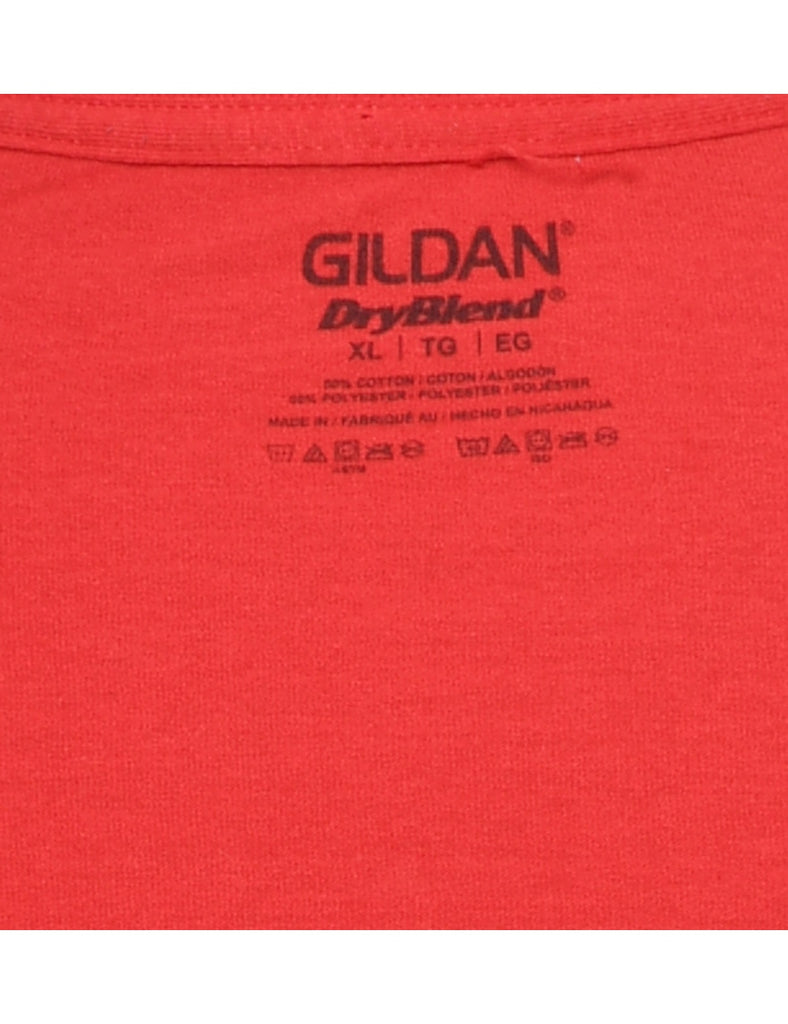 Spartan Red & White Printed T-shirt - XL