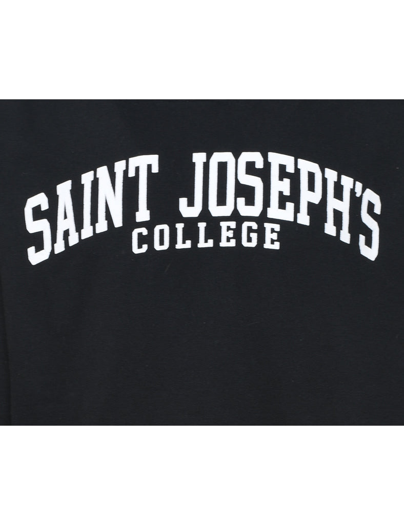 St. Joseph's College Black & White Printed Hoodie - M