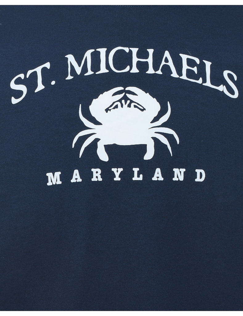 St.Michaels Maryland Printed Navy & White Sweatshirt - M