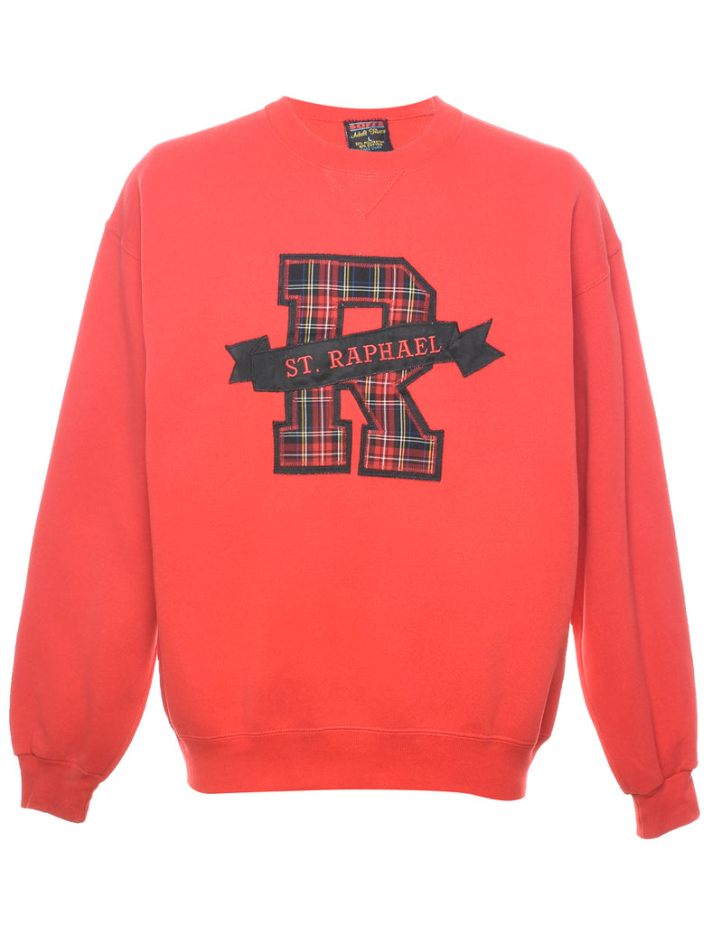 St.Raphael Embroidered Red Sweatshirt - L
