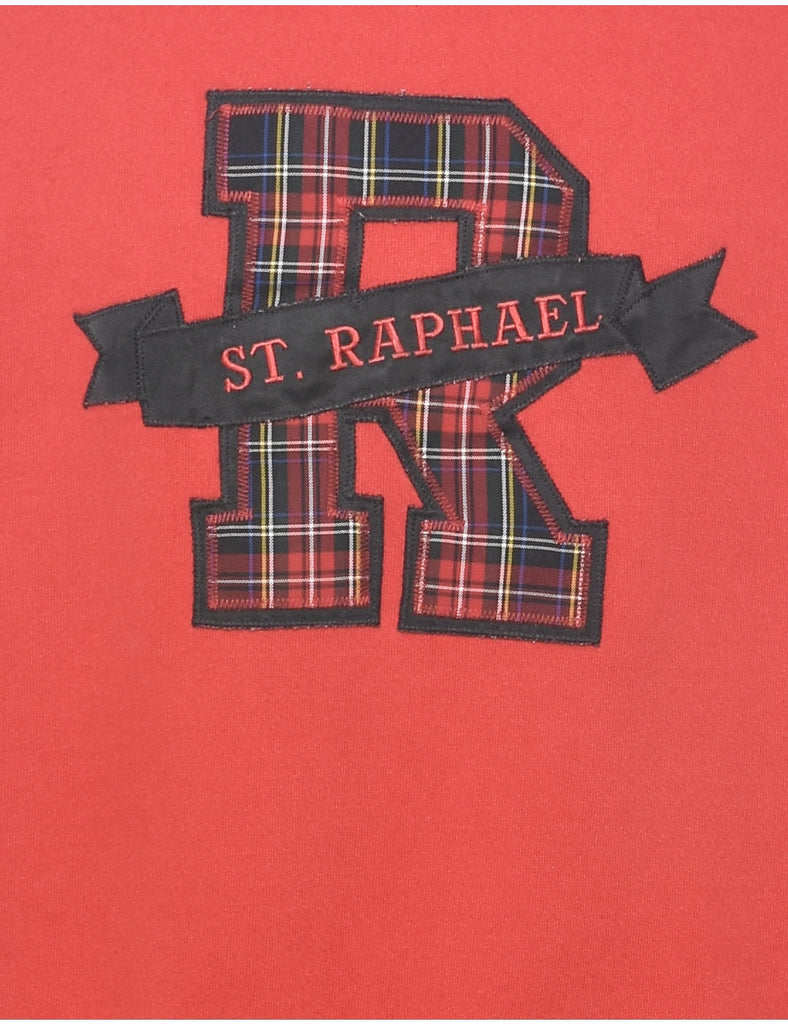 St.Raphael Embroidered Red Sweatshirt - L