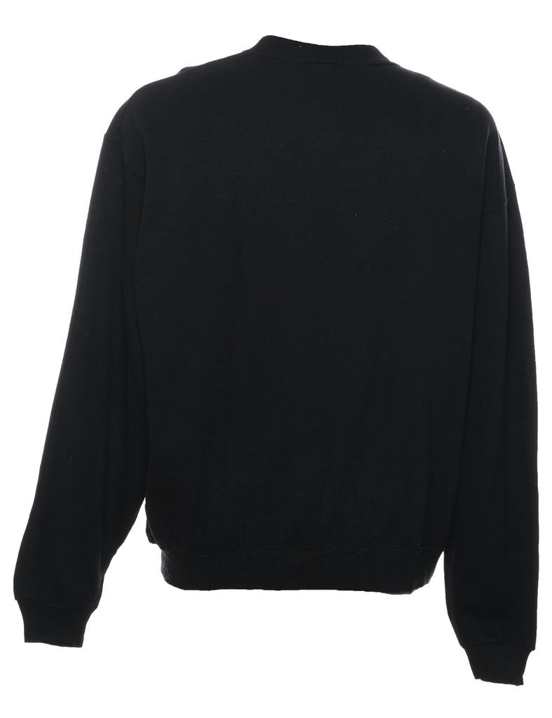 St Tropez Black Embroidered Sweatshirt - XL