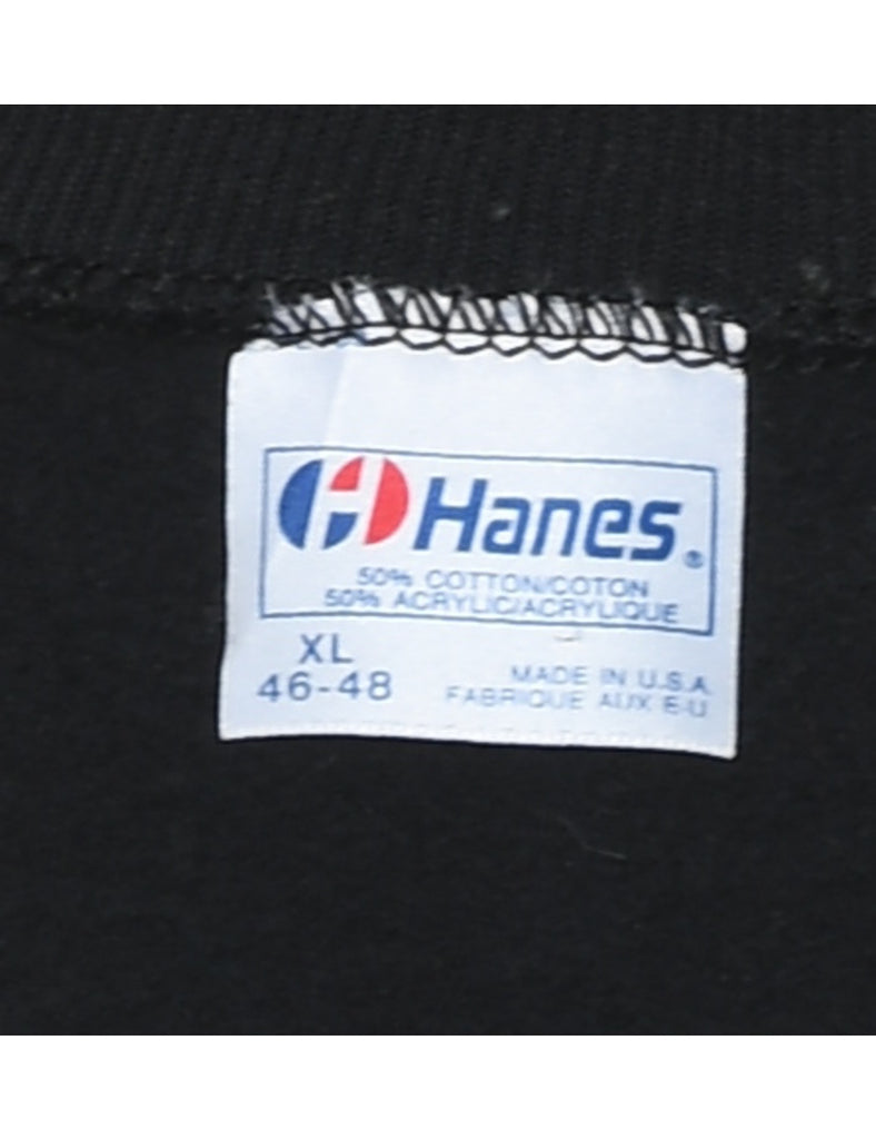St Tropez Black Embroidered Sweatshirt - XL