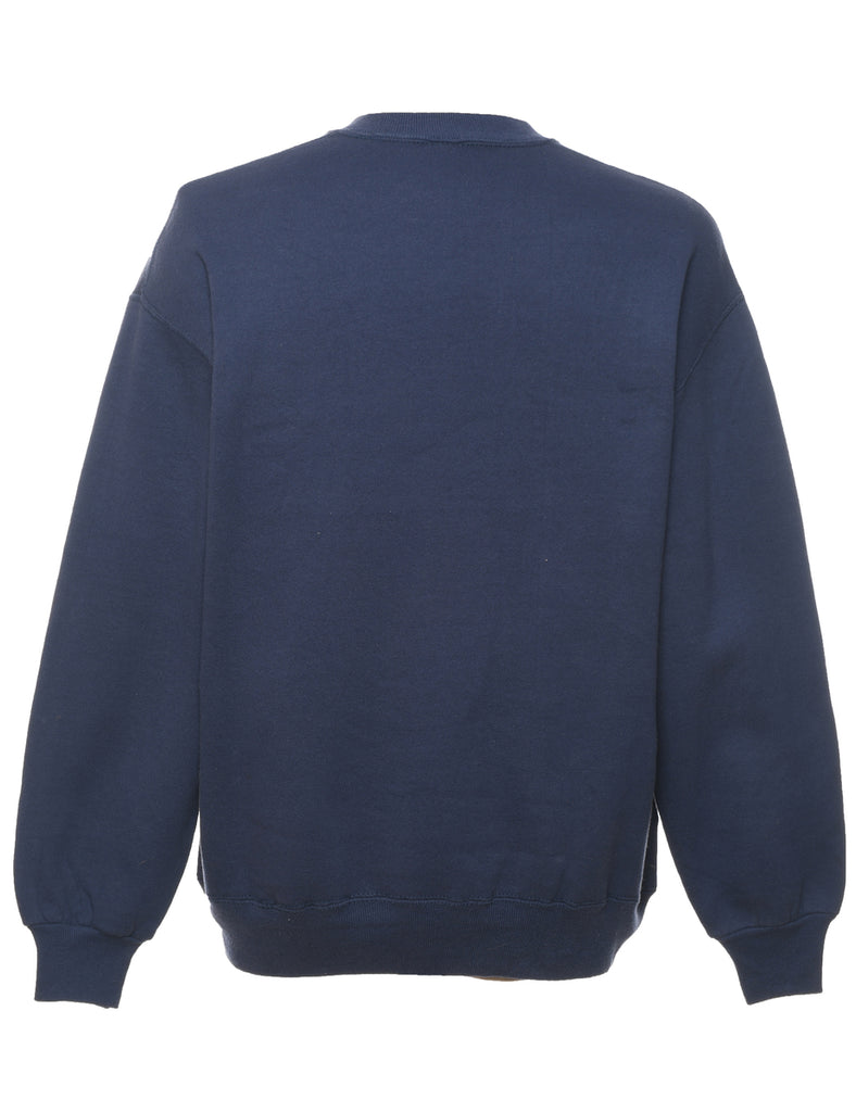 Still Water Navy Embroidered Sweatshirt - L