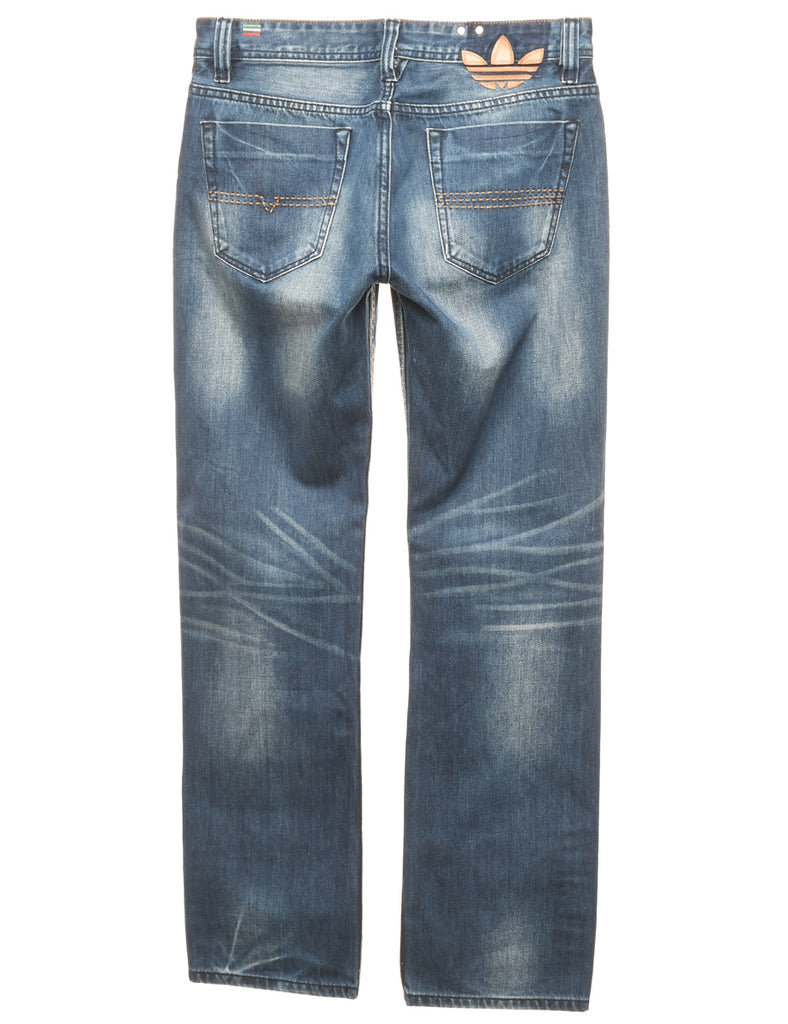 Stone Wash Straight Fit Jeans - W32 L32