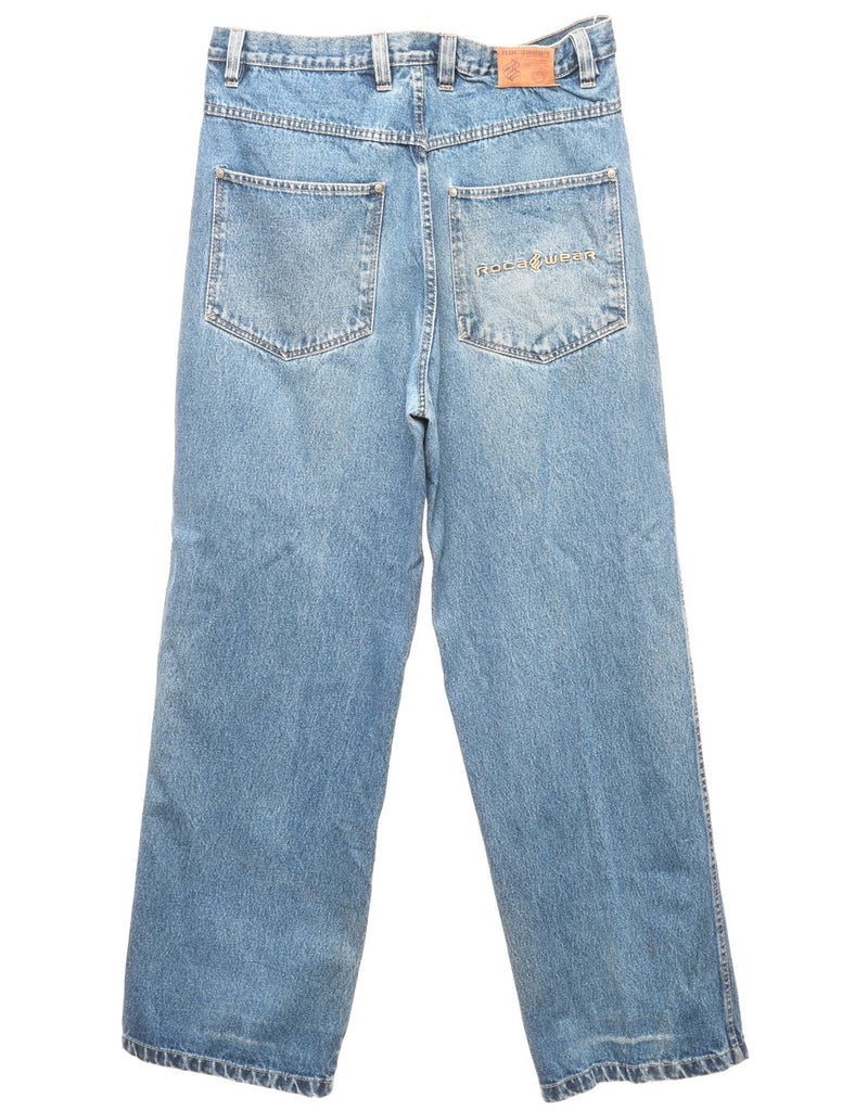 Stone Wash Straight Fit Jeans - W34 L34