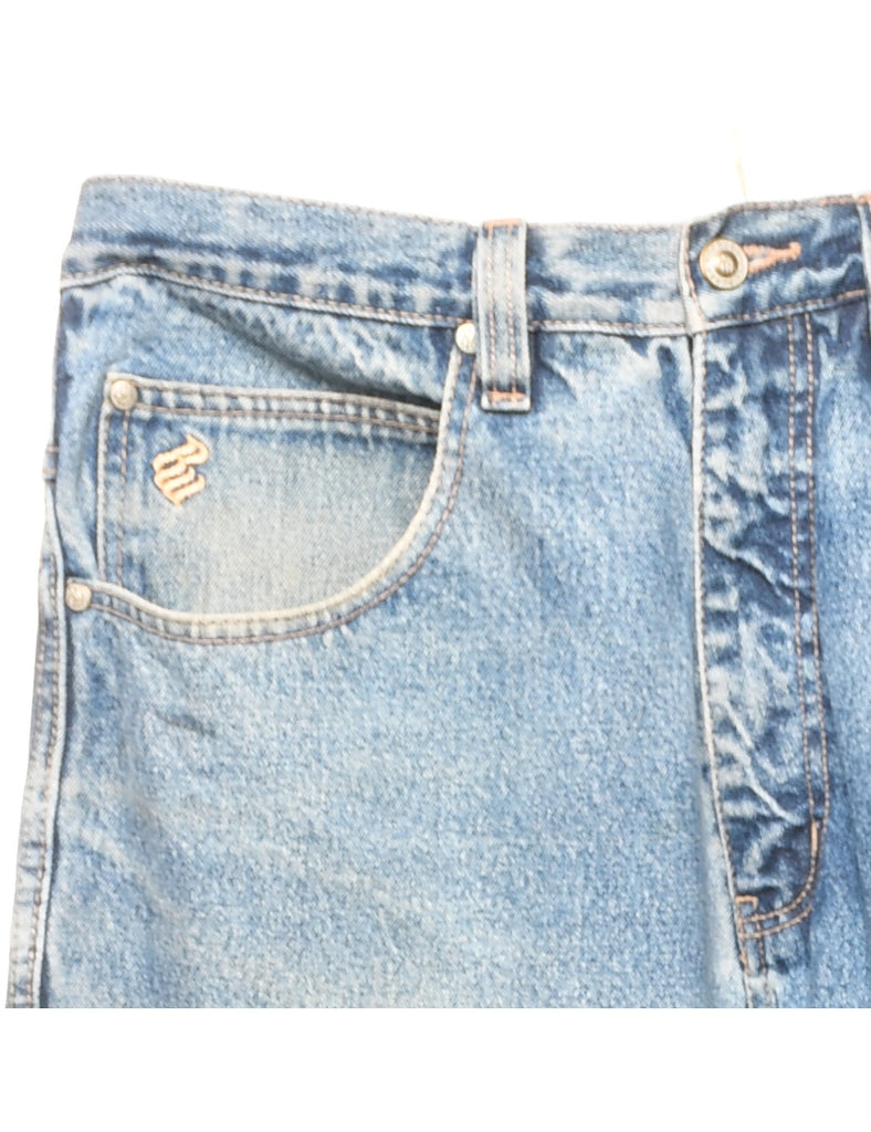 Stone Wash Straight Fit Jeans - W34 L34