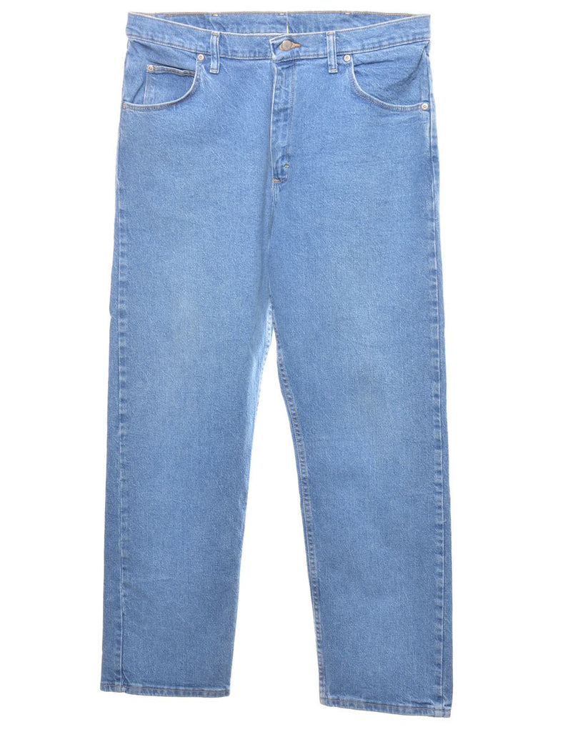Straight- Leg Medium Wash Wrangler Jeans - W37 L32