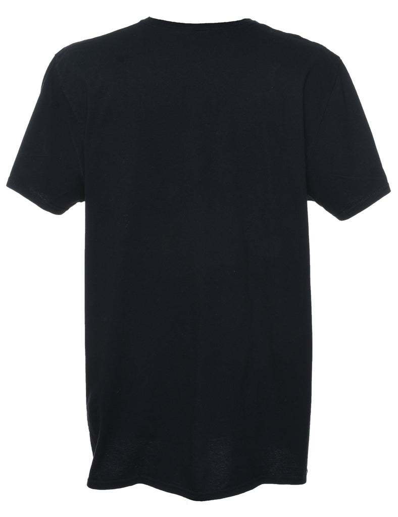 Striped Black & Multi-Colour Polaroid Printed T-shirt - XL