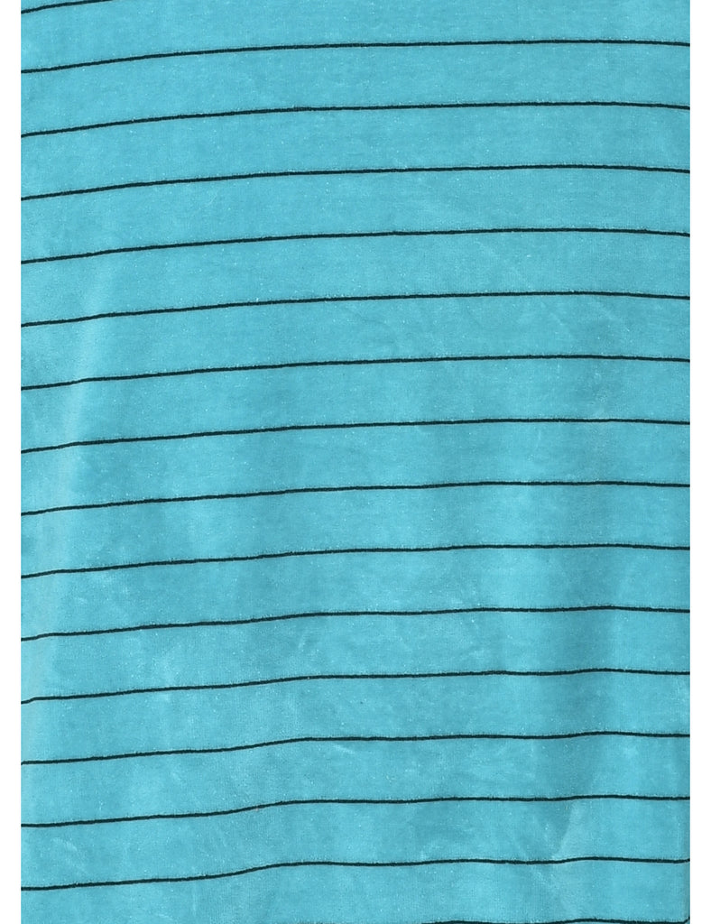 Striped Velvet Printed Sweatshirt - L