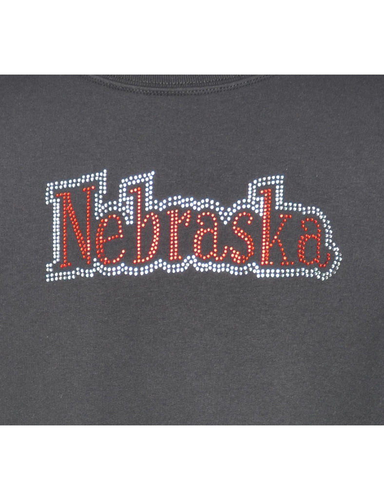 Studded Nebraska Printed Sweatshirt - XXL
